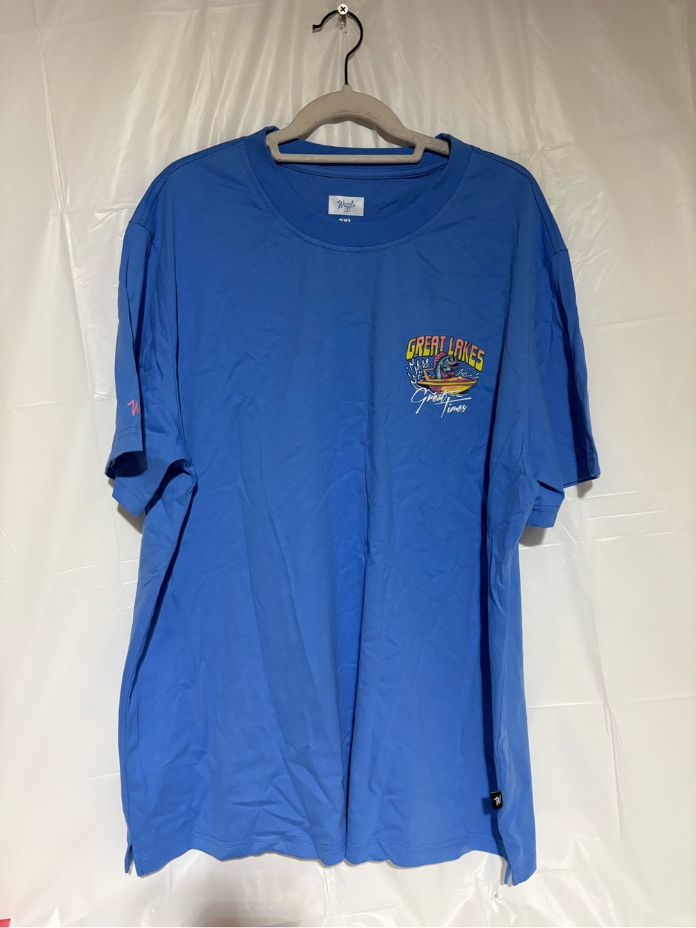 Waggle Great Lakes Graphic Crewneck Tee - Blue